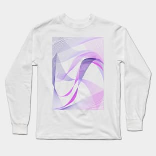 Geometric minimal Cute lineart pattern waves Long Sleeve T-Shirt